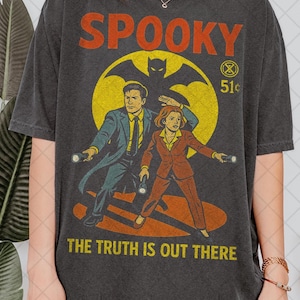 Retro 90&#39;s Comfort Colors My X-Files Spooky T-Shirt, Scully And Mulder Movie Fan Bootleg Tee T-Shirt, Gift For Women and Man