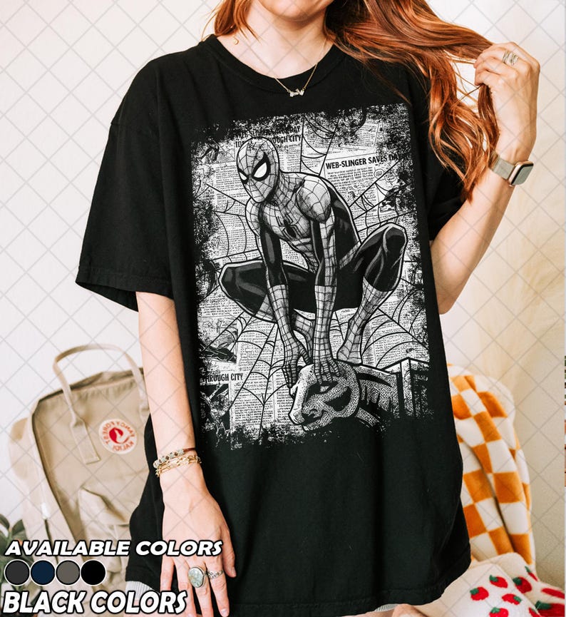 Camiseta retro de los 90 de Spider-Man con colores cómodos, Spider-Man Brand New Day, camiseta para fans del MCU, regalo para mujeres y hombres (camiseta unisex). imagen 2