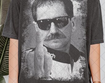 Maglietta retrò anni '90 con dito medio di Dale Earnhardt, divertente maglietta vintage di Dale Earnhardt, regalo per donna e uomo