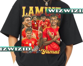 Retro 90's Lamine Yamal Homage T-Shirt, Lamine Yamal Golden Boy Fan Tee Graphic T-Shirt, Gift For Women and Man Unisex T-Shirt