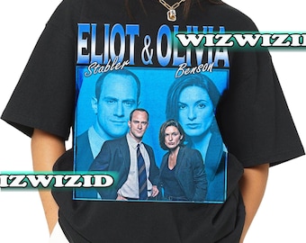 Retro 90's Eliot Stabler & Olivia Benson Homage T-Shirt, Eliot Olivia Benson Fan Tee Graphic T-Shirt, Gift For Women and Man Unisex T-Shirt