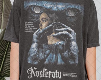 Retro jaren 90 comfort kleuren Nosferatu T-shirt, Nosferatu 2024 horror vampierfilm fan T-shirt, cadeau voor vrouwen en mannen T-shirt uniseks