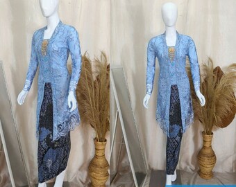 Stunning Graduation Kebaya: Tunic with Tulle and Furing Details, Kebaya Dress, Kebaya Modern, Kebaya Set, Kebaya Encim