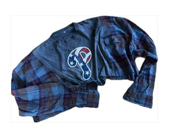 Phillies Cropped Graphic Tee Reworked Flannel