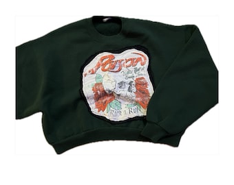 Cropped Crewneck Sweatshirt Reworked Upcycled - Poison