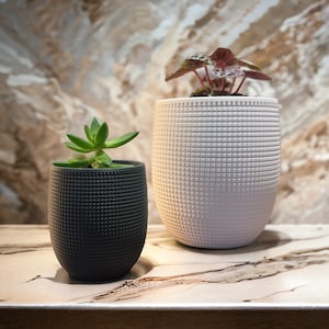 GRID 3D Printed Tabletop Pot | Wall Mounted Plant Holder | Hanging Planter | Modern Home Decor | Aesthetic Planter | Indoor Plant Pot