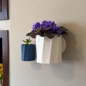 TWISTED Floating Wall Planter | 3D Printed Tabletop Pot | Plant Sconce | Wall Mounted Plant Holder  Hanging Cactus Planter Modern Home Decor