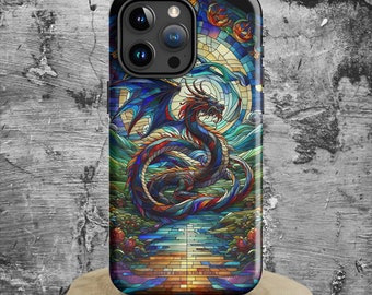 Year Of The Dragon Stained Glass Style Tough Case - For iPhone® 15 14 13 12 11