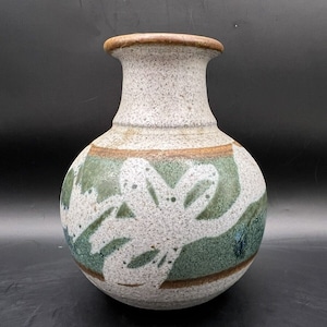 Studio Art Pottery Bud Vase Artist Signed Stoneware Glazed Floral