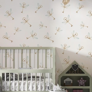 Kwekerij babybehang, verwijderbaar behang Peel and Stick, magisch behang, kinderbehang, kinderbehang, behang, magische tovenaar