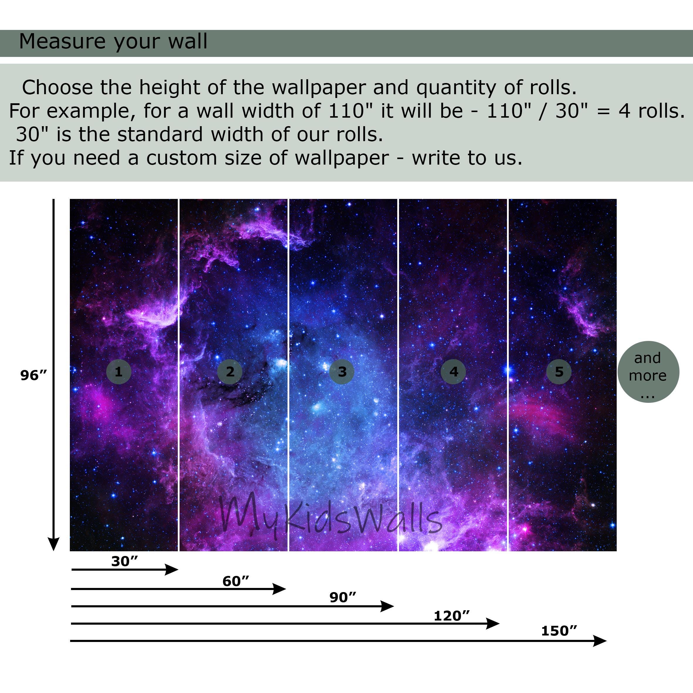 Star Galaxy Wallpaper Peel and Stick Space Wall Mural Starry Sky Wall ...