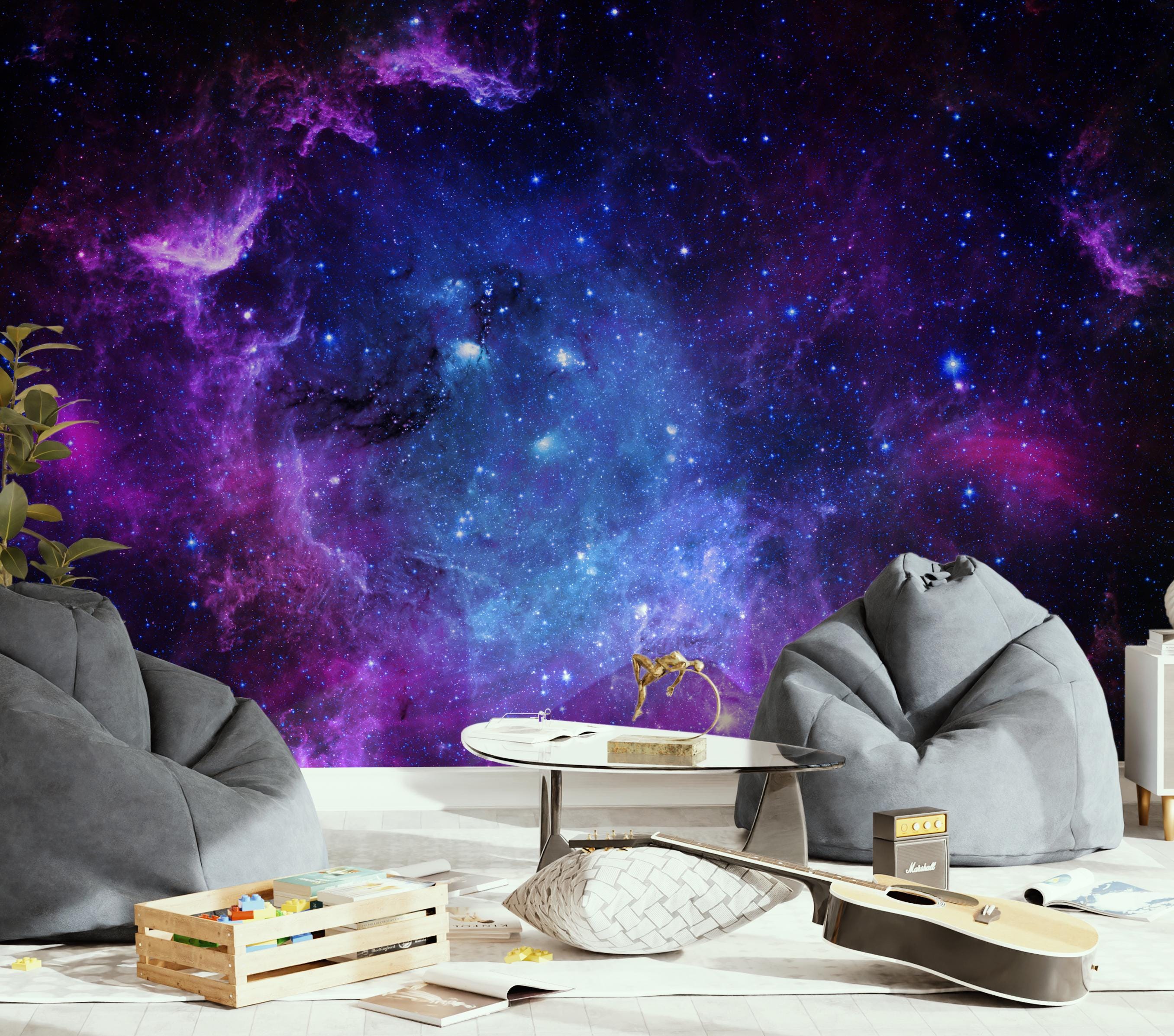 Star Galaxy Wallpaper Peel and Stick Space Wall Mural Starry Sky Wall ...