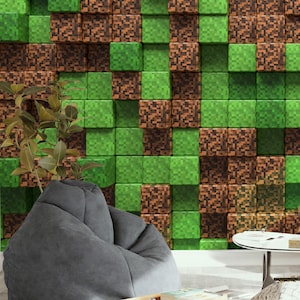 Videospiel Pixelart Tapete, Gaming Wandbild Spielzimmer Druck, Video entfernbares Wandbild, Pixelart Tapete, Pixelart Wandbild Druck