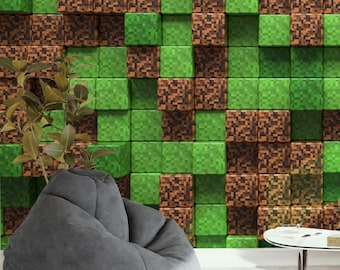 Video game pixelart Wallpaper, Gaming mural Playroom print, Videoremovable mural, Peel and stick, Pixelart wallpaper, Pixelart mural print