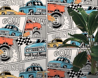 Monster Truck Wallpaper, Racing Gaming theme mural, Playing room wallpaper, Hot Car Wallpaper, Racing Car Wall For Kids Room Decor and Boy