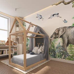 Safari Wallpaper, Animals Wallpaper, Tropical Forest Wallpaper, Wallpaper children, Kids Safari Jungle Animals Wallpaper, Kids Wall Mural