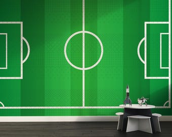 Football Field Wallpaper Peel and Stick, Sports Wall Murals, Soccer wallpaper, Perfect Gift Football Fan, Boys Room Decor