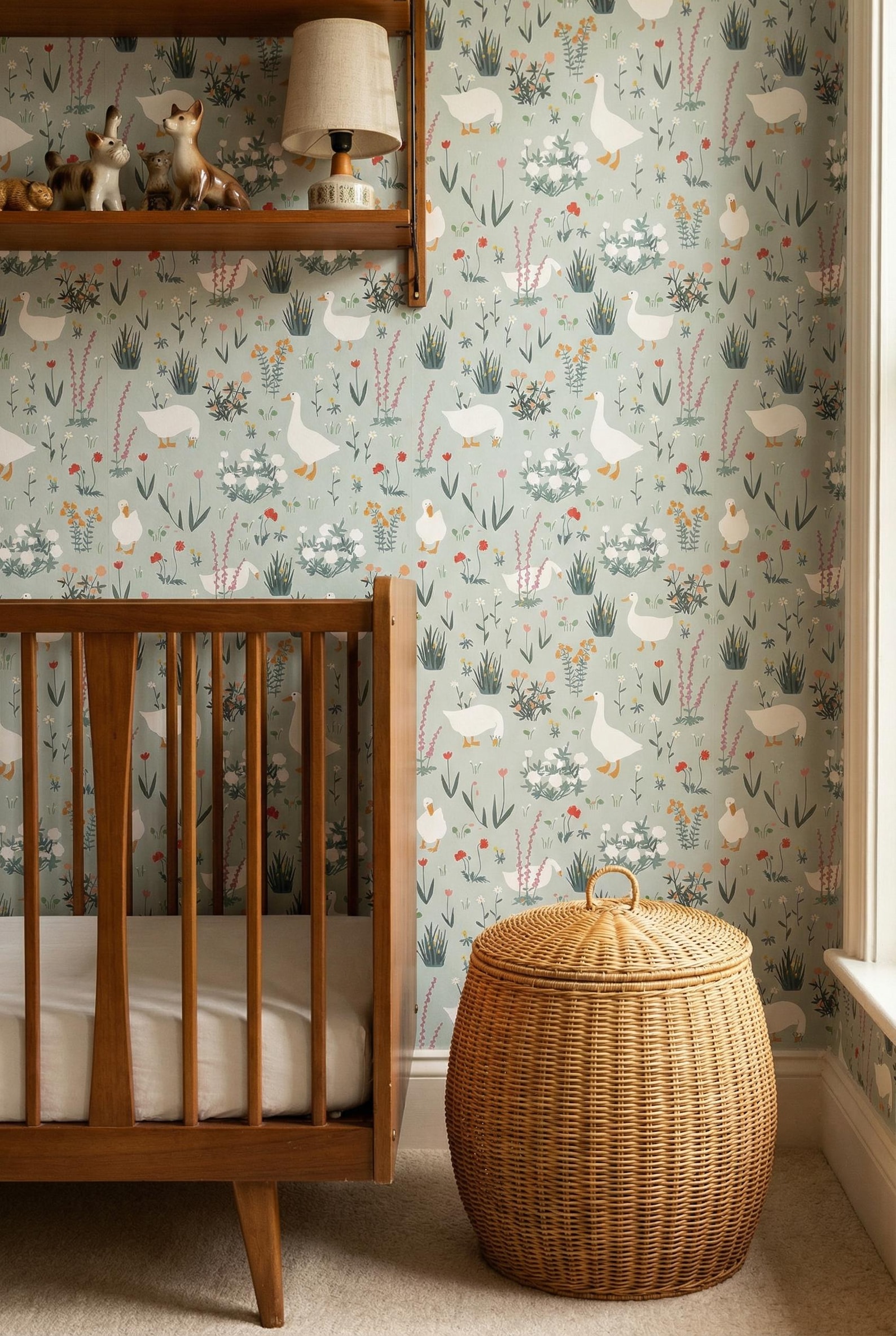 Silly Goose Wallpaper - Vintage Animals Nursery Peel and Stick Mural ...