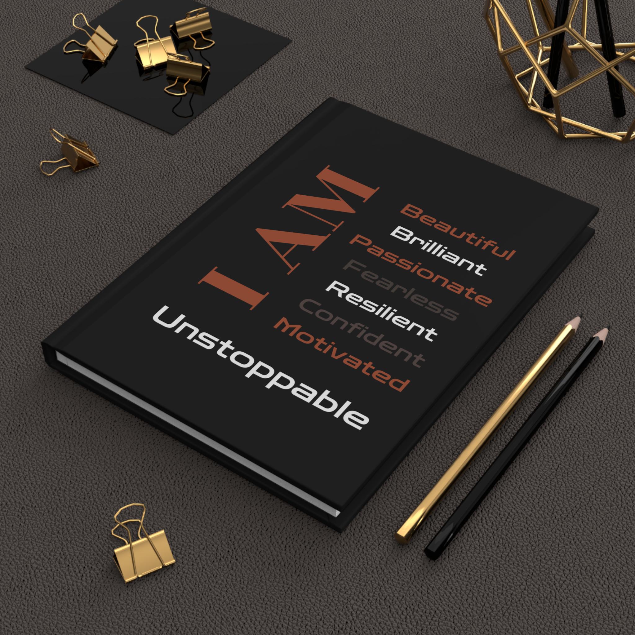 Inspiring Journal - I AM Unstoppable, Motivational Planner, Empowerment Gift, Self-Reflection Notebook, Mindfulness Journal, Gift for women