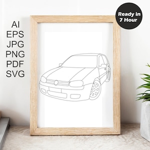 Disegno di linea di auto personalizzato, decorazione murale digitale per auto personalizzata, ritratto da foto, disegno di schizzo di contorno dell'immagine, regalo per gli amanti dell'auto, stampa digitale