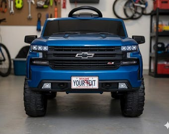Barnens registreringsskylt för Power Wheels – Personlig Maine miniskylt