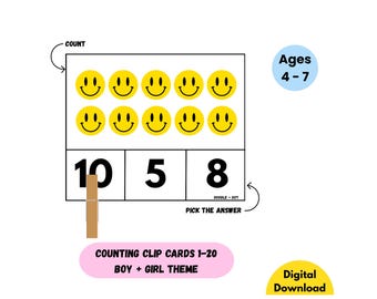 Montessori Counting Clip Cards 1-20 | Hands-On Preschool Activity