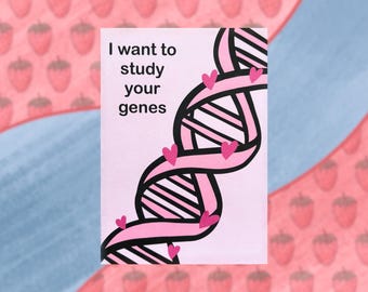 Carte ADN de Saint-Valentin, jeu de mots scientifique, cadeau de nerd de biologie