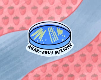 Sticker en vinyle boîte de Pétri Agar-ably, humour scientifique