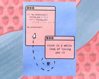 Carte de Saint-Valentin programmeur drôle : boucle coincée dans une boucle