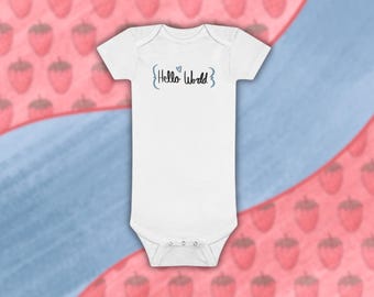 Body bébé en coton bio : tenue pour nouveau-né Hello World