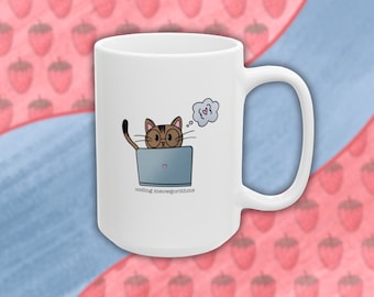 Caneca de Gato de Programação: Presente Engraçado para Engenheiro de Software