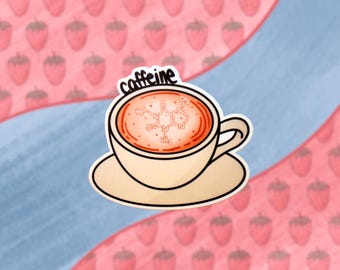 Adesivo per tazza da caffè con molecola di caffeina - Decalcomania in vinile resistente alle intemperie