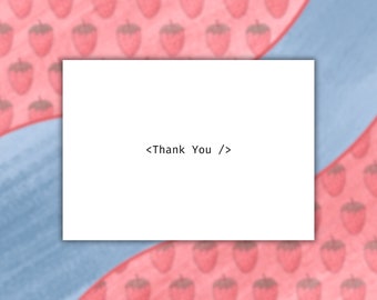 Carte de remerciement pour le codage : ingénieur logiciel, HTML (5 x 7 avec enveloppe)