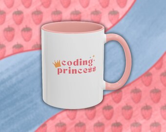 Tazza Coding Princess: regalo per ingegneri del software, interno colorato