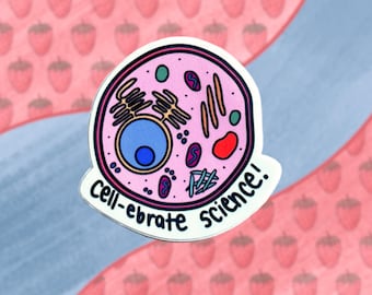 Sticker scientifique Cell-ebrate : décoration drôle de tige de biologie