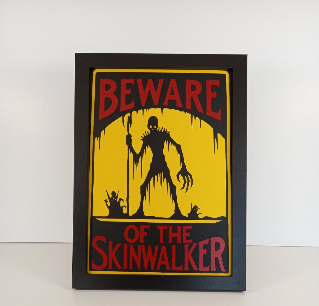 Skinwalker Warning Sign Cryptid Art Print A4 Framed Etsy UK