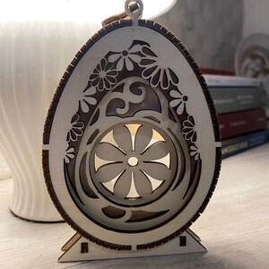 Laser cut Easter egg file , Uova di Pasqua 3D, laser intaglio legno , Idee per Pasqua, cut laser egg, file in formato dxf e per Lightburn. immagine 6