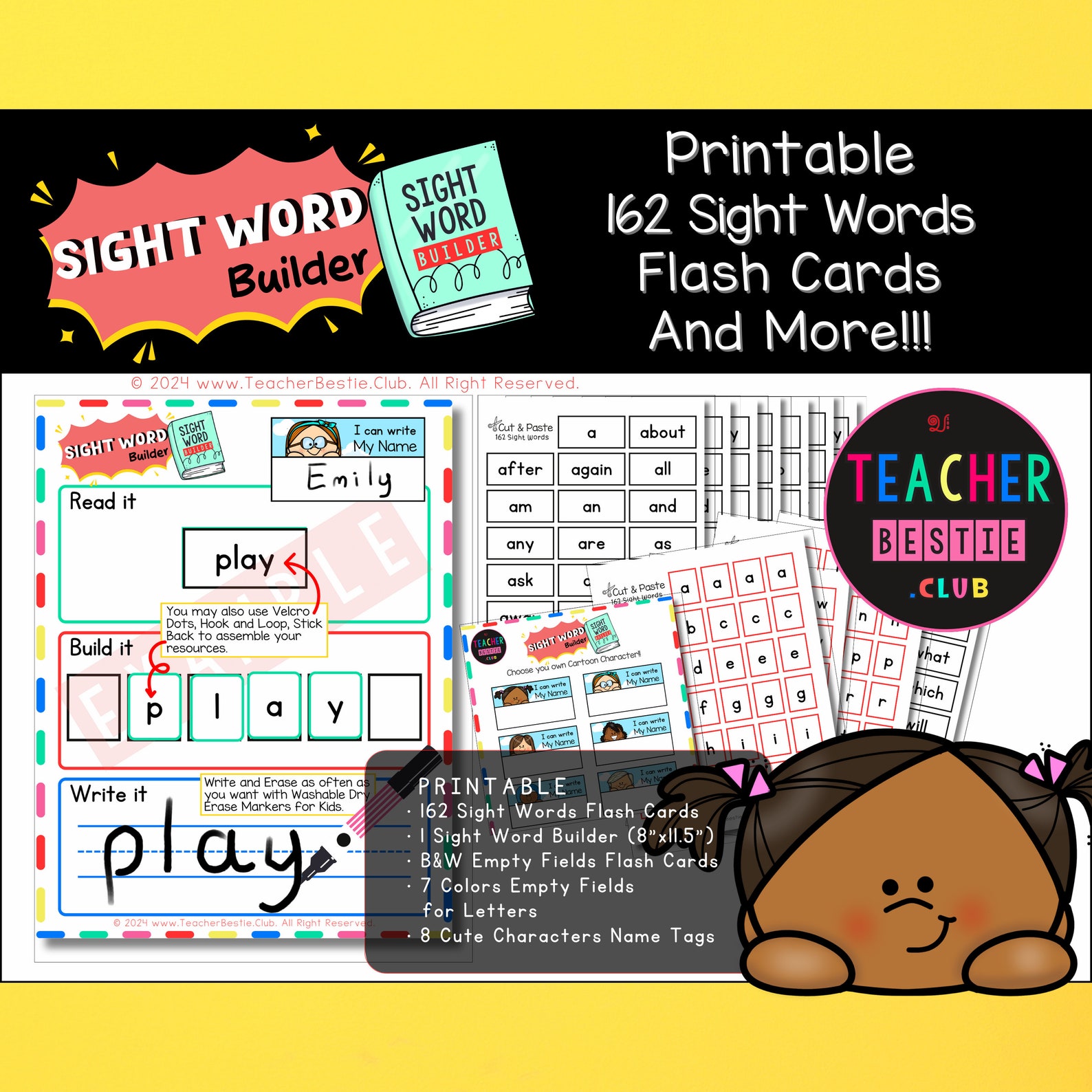 Sight Word Practice, Sight Word Builder, 162 Sight Words, Reading ...