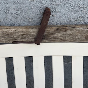 Antique Wooden Singletree | Early 1900s Horse Harness Bar with Rusted Hook | Farmhouse Decor | Western Salvage | Rustic Wall Hanger