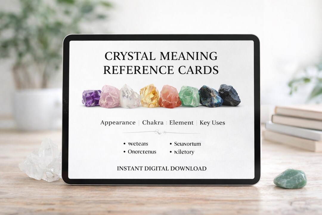 Crystal Meaning Reference Cards | Healing Crystals Guide (digital ...
