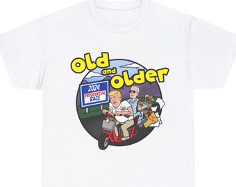 Trump & Biden Parody Cotton Tee - Dumb and Dumber become Old and Older!