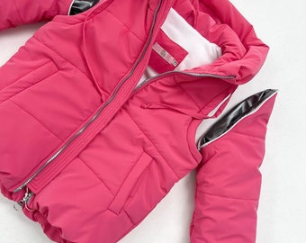 Jacket that turns into a vest, vest jacket for girls