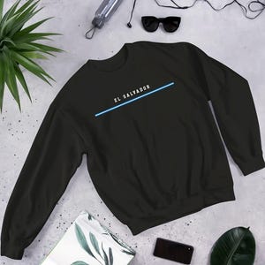 Custom Country Crewneck, El Salvador Sweatshirt, El Salvador Flag Sweatshirt, El Salvador Shirt, El Savador Sweater Size S-5XL