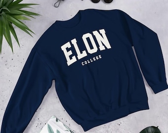 Elon Sweatshirt College Sweater, Elon College Sweatshirt graduation gift, alumni, Comfort cotton S-5XL