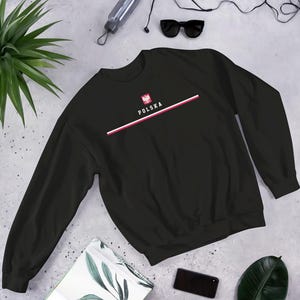 Sweat-shirt Polska, logo du pays personnalisé avec drapeau, blason de la Pologne, col ras du cou Polska Cool Comfort, taille S-5XL