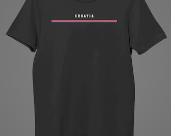 Camiseta Croácia Unissex | Camiseta com Bandeira Croata e Logotipo do País | Lembrança de Viagem P–5GG