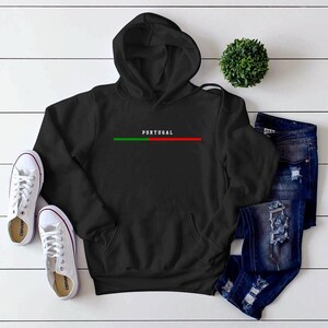 Sweat à capuche pays personnalisé, sweat à capuche Portugal, pull Portugal avec drapeau, armoiries du Portugal, pull cool confort taille S-5XL