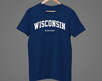 Camisa Wisconsin, camiseta Wisconsin Madison, camiseta Wisconsin, regalo universitario, algodón Comfort S-5XL