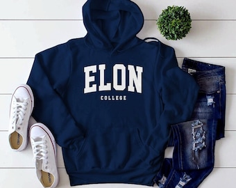 Elon Hoodie College Sweater, Elon College Hoodie graduation gift, alumni, Comfort cotton S-5XL