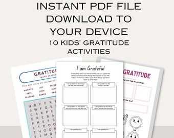 GRATITUDE for kids worksheet activities bundle